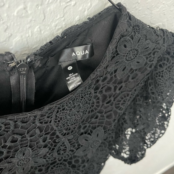 Aqua Lace Puff Sleeve Dress - M - Picture 3 of 8